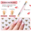 4 pinceles de esponja para uñas, pincel de doble cabeza,