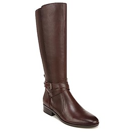 Naturalizer Womens Rena Knee High Riding Boot Dark Brown Leather Wide Calf 7 M