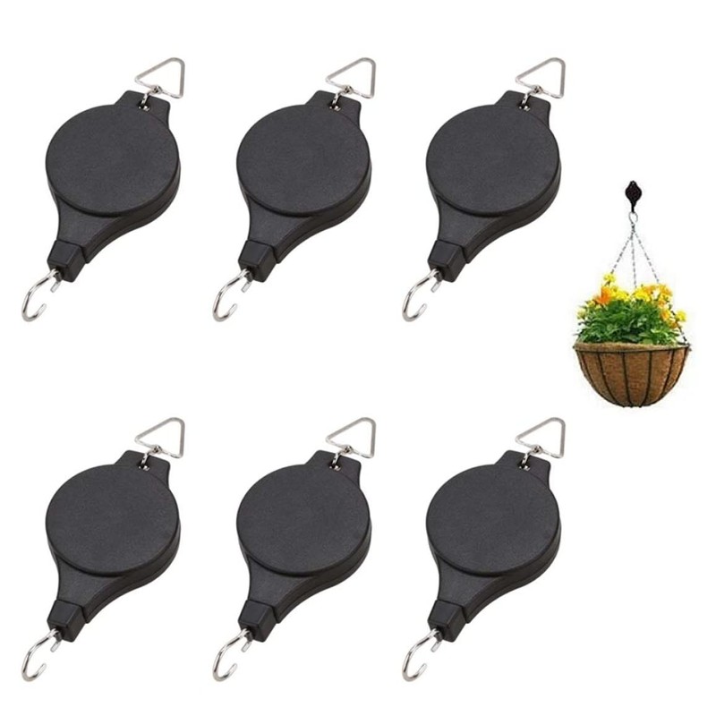 Plant Pulleys for Hanging Plants Plant Pulley Hanger with 6