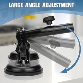 IRONDELIC Suction Cup Flag Holder for RVs, Flag Pole Mount Kit with Angle Adjustable, Heavy Duty Flag Pole Holder with 2 Suction Cups for RV, Truck, Boat, Camper, Trailer, Easy Installation