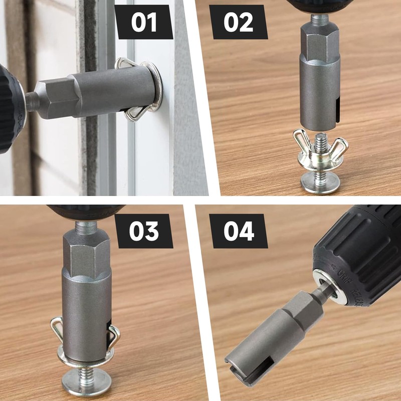 SmallCat 3 PCS Large Slotted Hurricane Wingnut Driver, 1/4" Hex