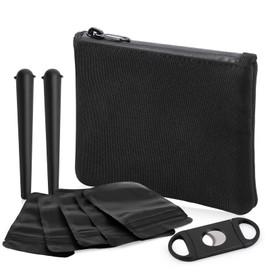 Pocket Smell Proof Bag & Doob Tubes - Smell Proof Container + 2 Joint Holders + 5 Smell Proof Mylar Baggies & More Accessories (6"x4")
