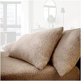 Teddy Bear Fleece Pillowcases 2 Pack, Premium Warm & Cozy Super Soft Plain Linen Pair of Pillow Case, Mink