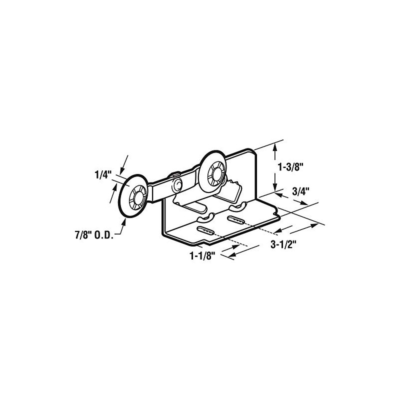 Slide-Co 16497 Twin Pocket Door Roller, Top Mount (2 Pack)