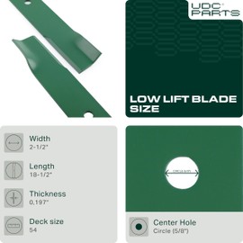 Mower Blades for Hustler 54 Inch Raptor SD Fastrak 601124 / Fits Big Dog Replaces OEM no. 797704 797696 601013 602416 797712 Raptor X XD XL / 3 Pack Low Lift Blades