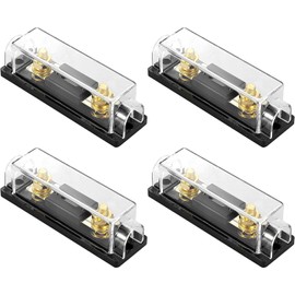 4 Pcs 0 4 8 10 Gauge AWG Inline ANL Automotive Fuse Holder with 250Amp ANL Fuse for Car Audio Electrical Protection Black