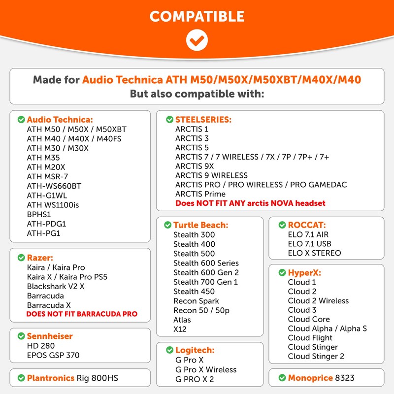 WC Freeze Hybrid Fabric Cooling Gel Replacement Earpads - Compatible