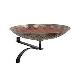 Achla Designs 201-5010 African Sunflower Red Wall Mount Bracket Birdbath, Antique and Patina Finish