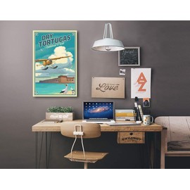 Lantern Press Dry Tortugas National Park, Florida, Lithograph National Park Series, (24x36 Wrapped Canvas, Wall Decor, Artwork)