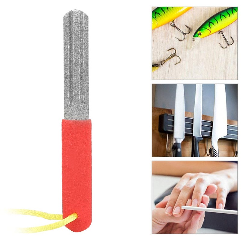 Fishhook Sharpening Whetstone, Double Side Sport Fishing Hook Hone Sharpener