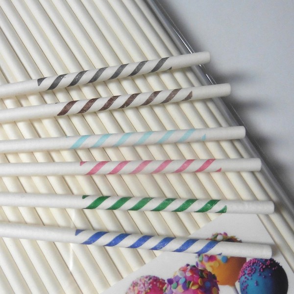 1000pcs 4 1/2" X 5/32" + 30pcs colorful stripy Lollipop Sticks for Cake Pops Lollipop Candy