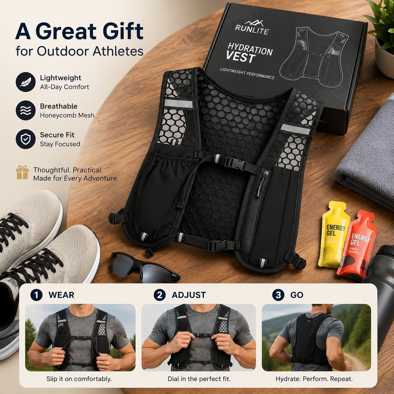 Lightweight Hydration Backpack for Running & Hiking – Breathable Water