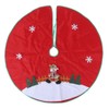 Red Flannelette Christmas Tree Skirt Base Floor Mat Apron Cover