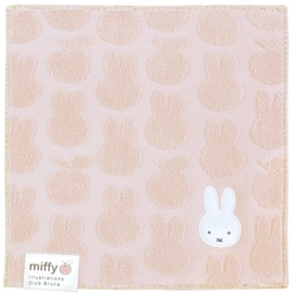 Tsujiseru Miffy Mini Towel, 9.8 inches (25 cm), Embroidered, Pink