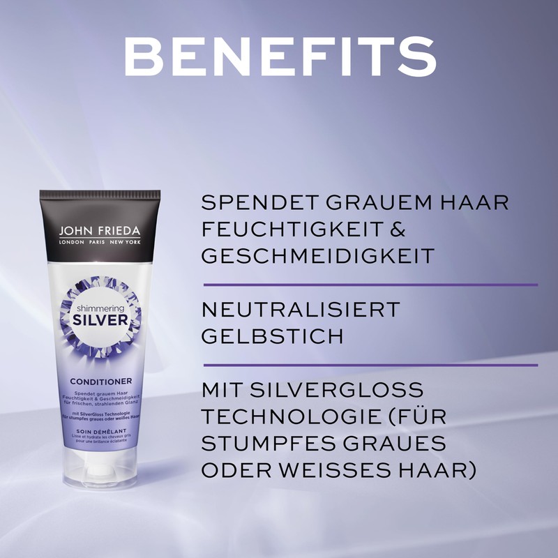 John Frieda Shimmering Silver Shampoo – Volume: 250 ml
