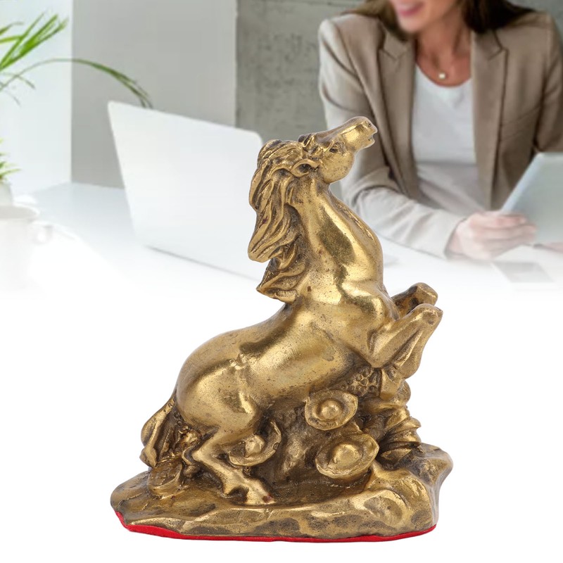 Horse Statue Hand Crafted Fine Workmanship Small Volume Brass Material