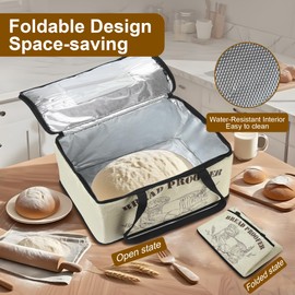 Foldable Bread Proofing Box, with Digital Controller, Adjustable Temperature (50–113°F) &1-12H Timer, Dough Warming Box with Metal Shelf & Water Pan for Sourdough, Yogurt, Pizza, Bread Baking