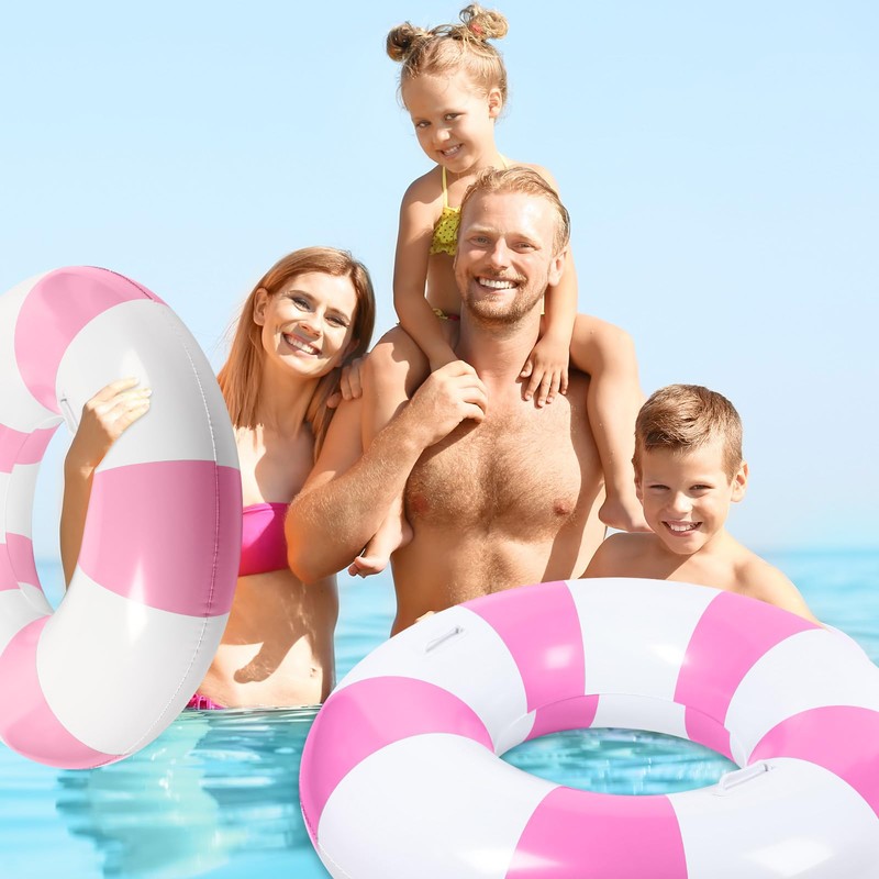 6 Pcs Large Swim Ring with Handles 47.24 Inch 35.43