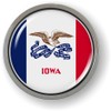 Iowa State Flag 3D Domed CAR Emblem Badge Sticker Chrome