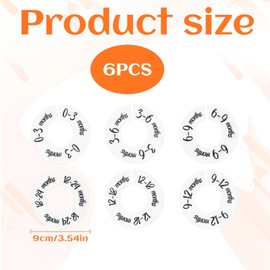 6Pcs Baby Closet Dividers,Double-Sided Baby Wardrobe Dividers,Baby Closet Organizer for New Mom Dad Parents Nursery Decor,Round Clothes Hanger Dividers Writable and Reusable for Sorting Clothing Size