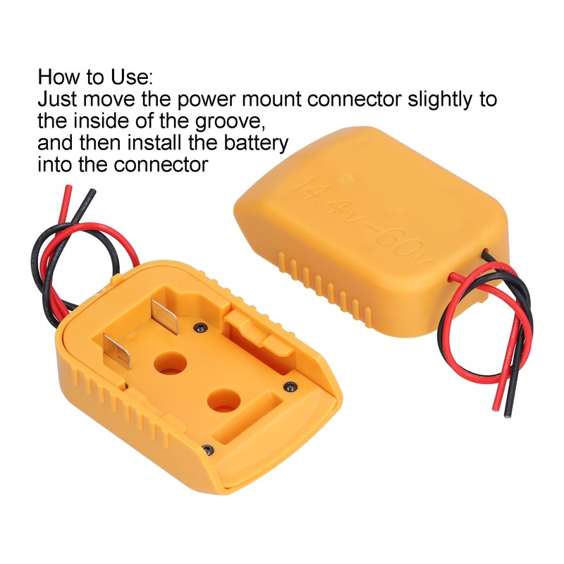 Battery Adapter Dock Power Mount Connector with 14 Gauge Wire