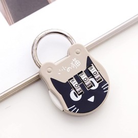 Cute Cat Combination Lock Travel Locks for Luggage Backpack Locks Zipper Combination Lock for Locker for Student Dormitory, Padlocks Hasps, Combination Padlocks
