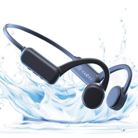 IHAO Auriculares de conducción ósea Auriculares para Nadar Auriculares Deportivos de natación Reproductor MP3 con Memoria Interna de 16g Auriculares estéreo a Prueba de Agua ip68 de Orejas Abiertas