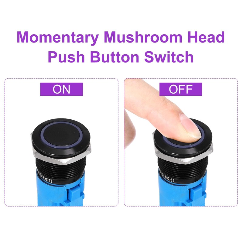 DMiotech 2 Pack 19mm / 3/4" Aluminium Alloy Momentary Push