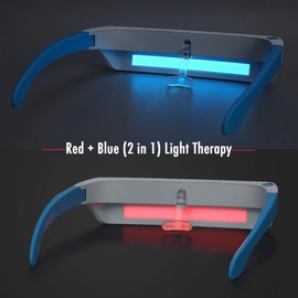 Light Therapy Glasses, Special Blue Light 480nm for Good Sleep, Jet Lag, Night Shift, Energy and Mood. Unique 670nm Red Light for Eye Health