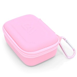 CASEMATIX Travel Case Compatible with Zoleo Satellite Communicator and Accessories - Includes Hard Shell Case with Wrist Strap and Carabiner for Satellite Messenger, Pink