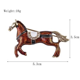 GFM BRCH-HS-ENM-KEK Enamel Brooch Pin for Women Girls Men Christmas Valentine's Day Birthday Mother's Day Horse S Metal, Metal