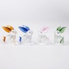 HDLJIAL 4 Pcs Glass Bunny Figurines,Crystal Easter Bunny Collectibles Spring