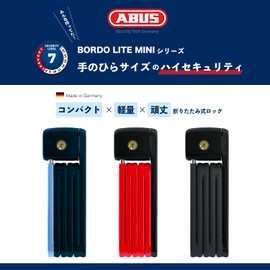 ABUS BORDO LITE MINI 6055 Bicycle Key Lock, Road Bike Key, Blade Lock, Theft Scheme, 2 Year Warranty, 23.6 inches (60 cm), Black