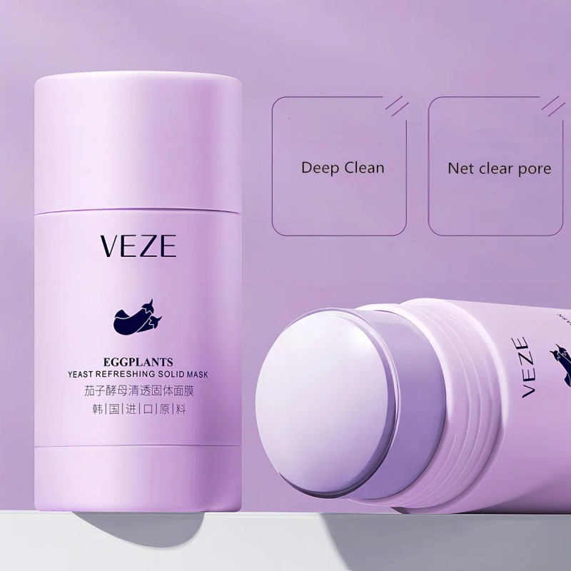 Mascarilla Facial Sólida Veze Eggplant Berenjena 40g Hidratante Limpieza