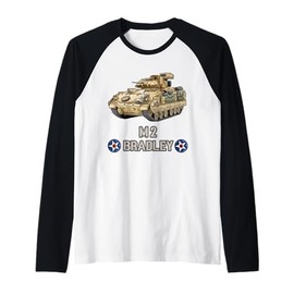 American Military Tank Vehicle IFV M2 Bradley Raglan Baseball Tee