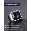Bandmax Mens Black Rings Stainless Steel 15MM Black Onyx Ring