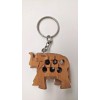 Hand Carved Wooden Elephant Good Luck Key Chain