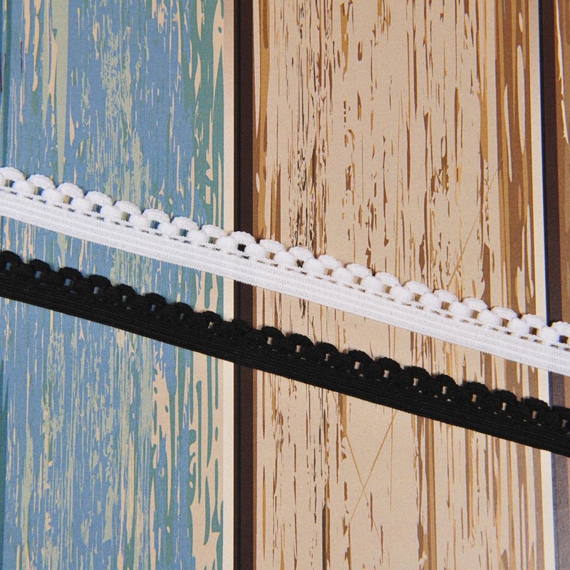 Porcelynne Nylon Black Decorative Edge Picot Elastic Trim - 3/8"