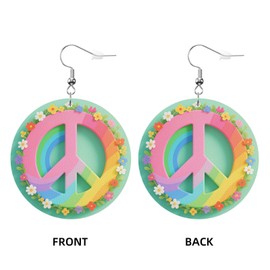 Peace Sign Earrings For Women, Dangle Earrings Jewelry For Women, Lightweight Faux Leather Earrings Gifts
