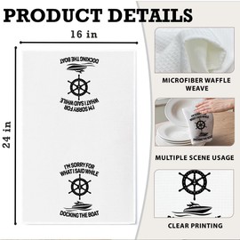 Funny Boat Dish Towels 16x24 Waffle Weave, I’m Sorry for What I Said While Docking, Gifts for Boat Owners, Nautical Anchor Bathroom Decor, Funny Kitchen Towels, Lake House Decor