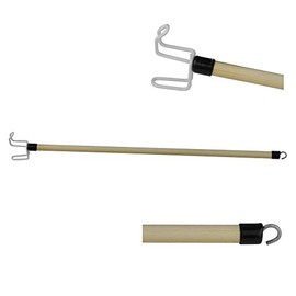 1x BEHREND on and Pull-Out Aid Dressing Stick Deluxe Dressing Stick, 2 Hooks, Wood 70 cm