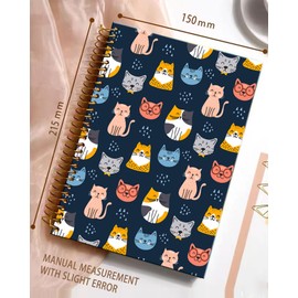 iampanda Spiral Journal Notebook,Strong Twin-Wire Binding with Premium Paper for Girl Women,Funny 60 Sheets A5 College Ruled Notebook/Journal,Perfect for School Office Home Gifts,Cute Cats