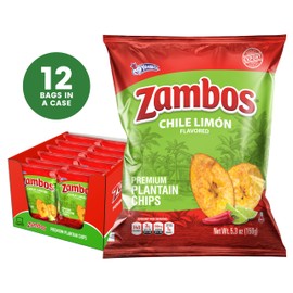 Zambos Plantain Chips Chile Limon (Pack of 12)