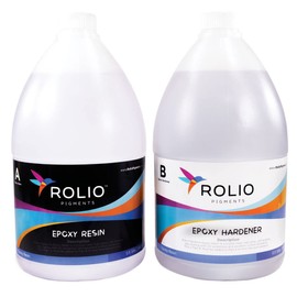 Rolio - Epoxy Resin and Hardener 1 Gallon Kit Self Leveling, Crystal Clear, Glossy, UV Resistant, for DIY Art Crafts, Jewelry, Cast Coating Wood, Easy Cast Resin, Molds 1:1 Ratio