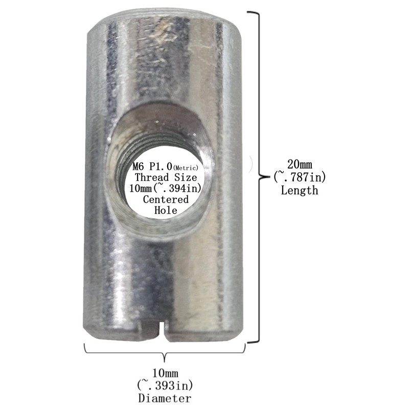 (25) Cross Dowels/Barrel Nuts - M6 P1.0 20mm X 10mm