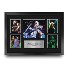 HWC Trading Michael Keaton Beetlejuice Gifts Printed Signed Autograph Picture Display for Movie Memorabilia Fans - A3 Framed