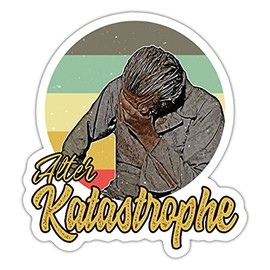 Spreadshirt Old Catastrophe Retro Vintage Style Sticker, 10 x 10 cm, Matt White