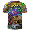 Hisayhe Mens 3D Novelty Graphic Trippy T-Shirt Psychedelic Cat Funny
