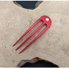 One Anodized Aluminum Matte Finished Three Prong Hair Fork 4.9