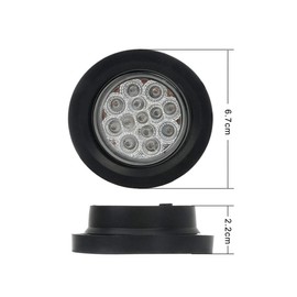 OCPTY 4pcs 2.5inch 13 Led Red Light Red Light Round Trailer LED Clearance Marker Lights x Round 13 Led 960-2-CA Amber Light LED Marker Lights Trailer w/Rubber Grommet